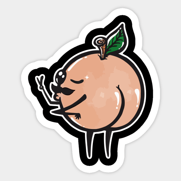 A Handsome Peach Sticker by nataliefransiska